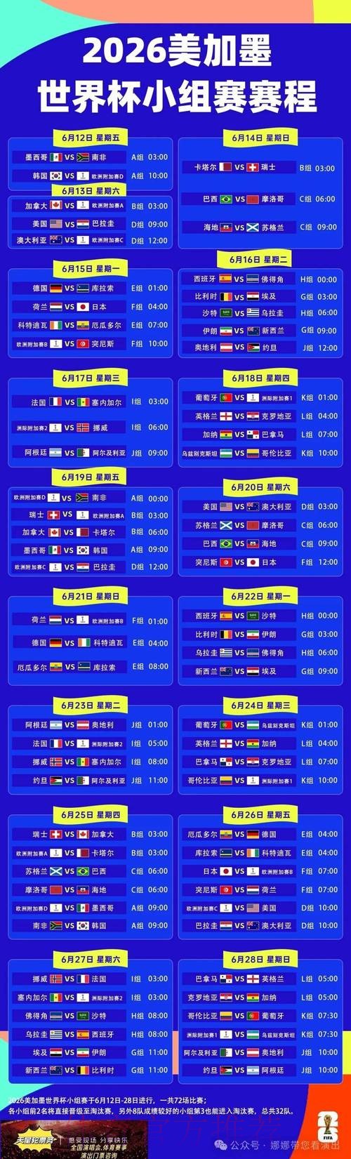 2026世界杯完整赛程官方发布比赛时间表官网入口 2026世界杯完整赛程官方发布比赛时间表官网入口
